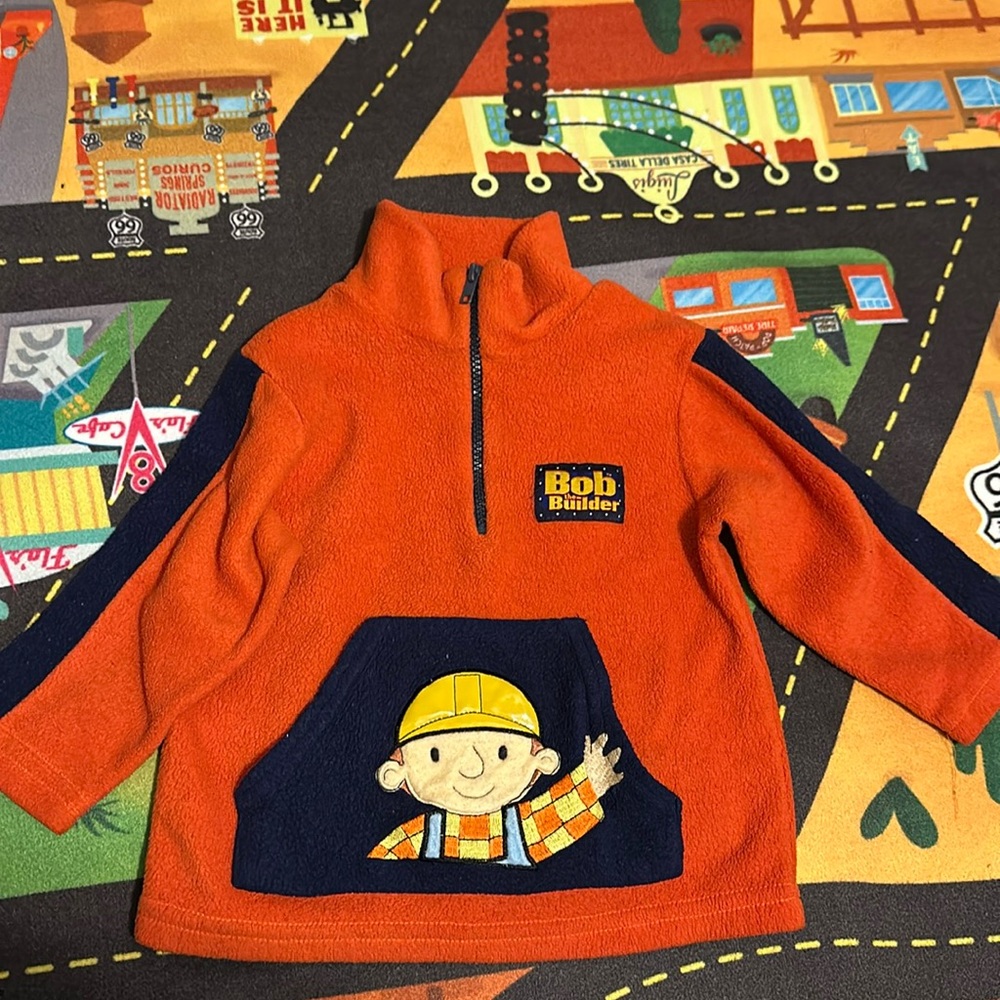 2001 Bob the Builder Orange half zip crew neck 3T